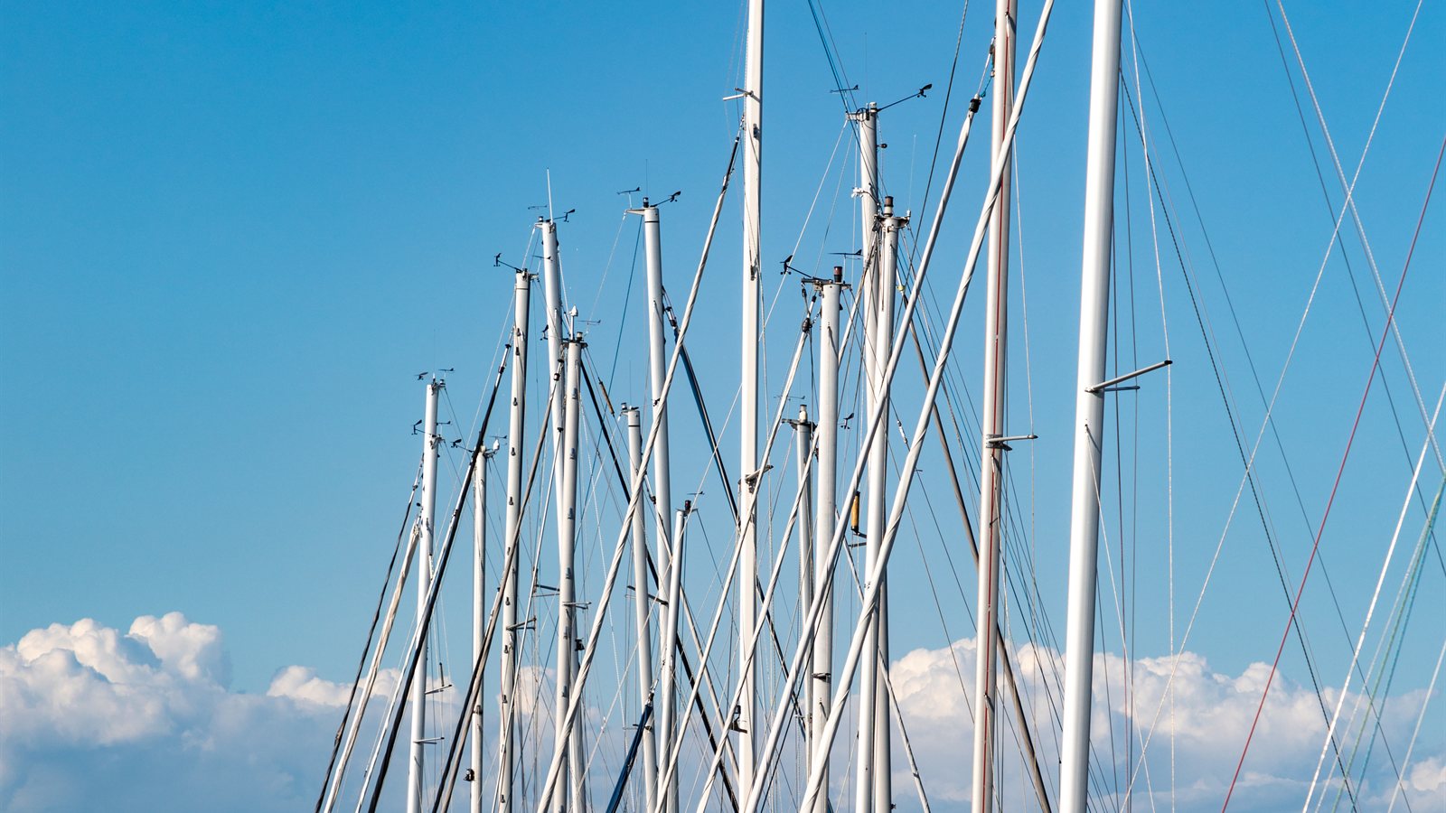 Marina berths with moored yachts