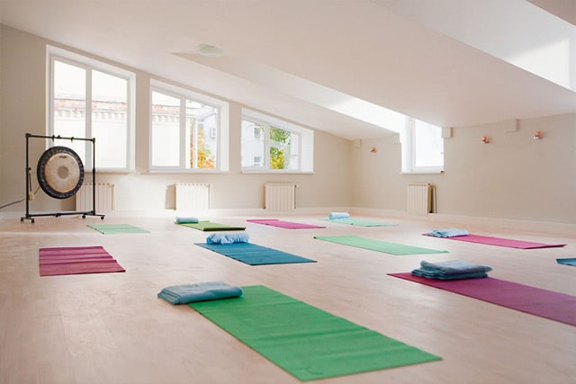 Meditation cushions and peaceful wellness setting