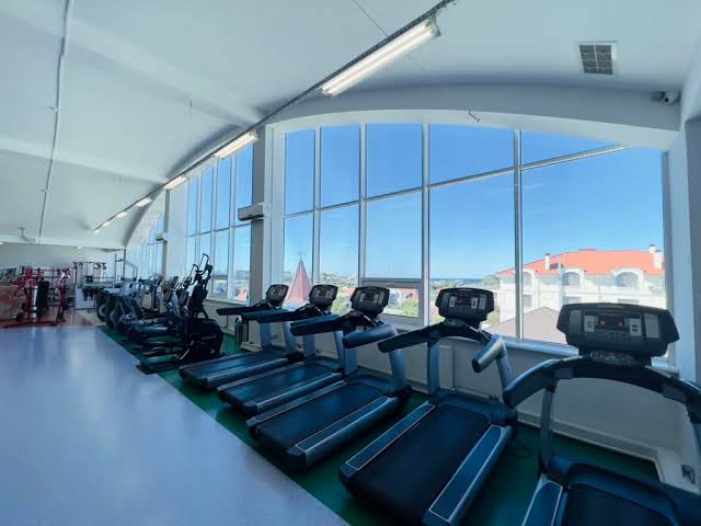 Client achieving fitness goals with personal trainer