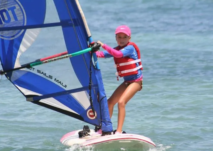 Family-friendly windsurf training day for children and teens near Arcachon